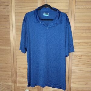 PGA TOUR Blue Striped Performance Polo Shirt XXL Mens Golf Athletic Short Sleeve